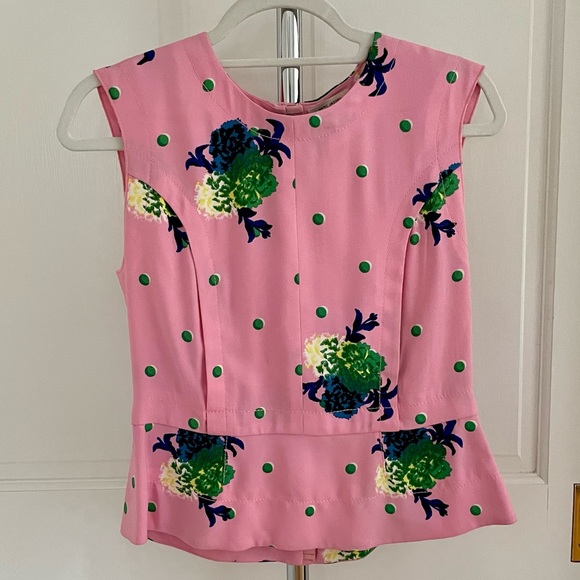 MARC JACOBS NWOT! Pink floral blouse with peplum detail. - Picture 1 of 14